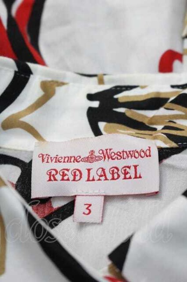 画像4: ヴィヴィアンウエストウッド 中古 / 総柄半袖シャツ 3 白Ｘ黒Ｘ赤  I-26-04-22-003-bl-HD-ZI (4)