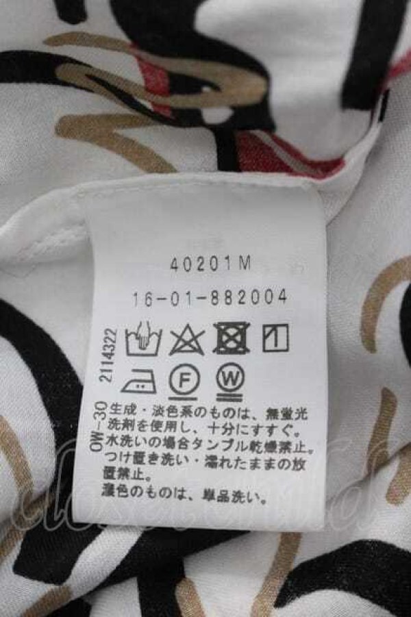 画像5: ヴィヴィアンウエストウッド 中古 / 総柄半袖シャツ 3 白Ｘ黒Ｘ赤  I-26-04-22-003-bl-HD-ZI (5)