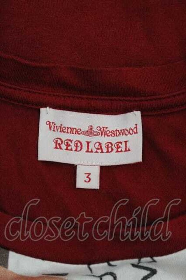 画像4: ヴィヴィアンウエストウッド 中古 / パッチワーク風半袖カットソー 3 赤Ｘ白  I-26-04-22-029-to-HD-ZI (4)