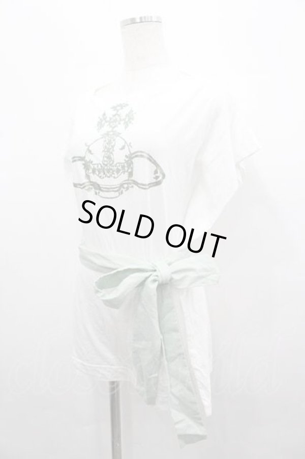 画像2: ヴィヴィアンウエストウッド 中古 / ボタニカルオーブプリント半袖カットソー 2 白Ｘ緑  I-26-04-22-030-to-HD-ZI (2)