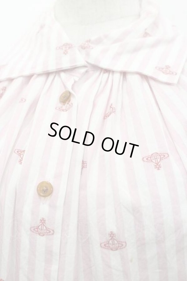 画像3: ヴィヴィアンウエストウッド 中古 / オーブ総柄半袖シャツ 3 ピンクｘ白  I-26-04-22-004-bl-HD-ZI (3)