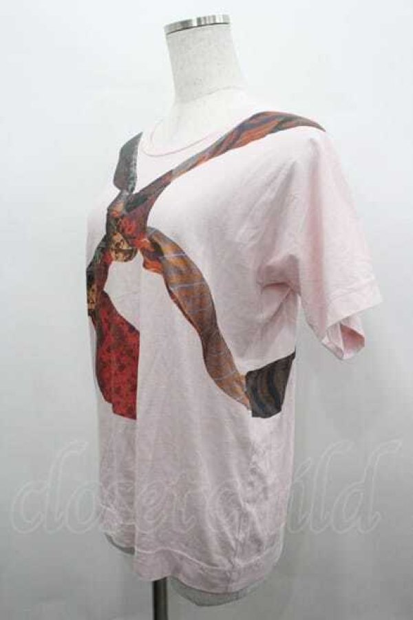 画像2: ヴィヴィアンウエストウッド 中古 / バンダナptTシャツ 3 ピンク  I-26-04-22-036-ts-HD-ZI (2)