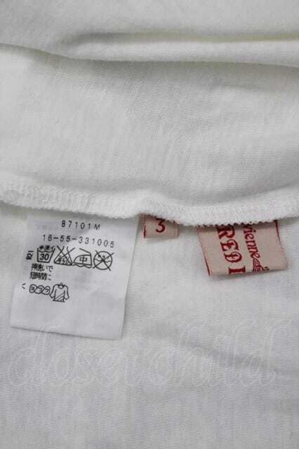 画像4: ヴィヴィアンウエストウッド 中古 / リボンオーブプリントTシャツ 3 白Ｘ青Ｘ赤  I-26-04-22-038-to-HD-ZI (4)