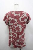 画像3: ヴィヴィアンウエストウッド 中古 / フラワー総柄半袖カットソー 3 グレーＸ赤  I-26-04-22-040-to-HD-ZI (3)