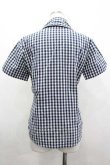 画像2: ヴィヴィアンウエストウッド 中古 / ギンガムチェック半袖シャツ 3 ネイビーＸ白チェック  I-26-04-22-005-bl-HD-ZI (2)