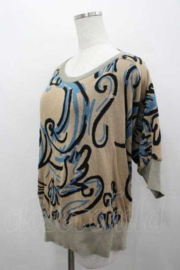 画像2: ヴィヴィアンウエストウッド 中古 / シルエットニットトップス 2 アイボリーＸブラウン  I-26-04-22-042-to-HD-ZI (2)