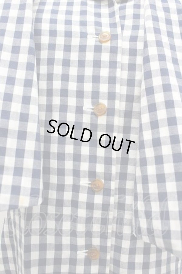画像3: ヴィヴィアンウエストウッド 中古 / ギンガムチェック半袖シャツ 3 ネイビーＸ白チェック  I-26-04-22-005-bl-HD-ZI (3)