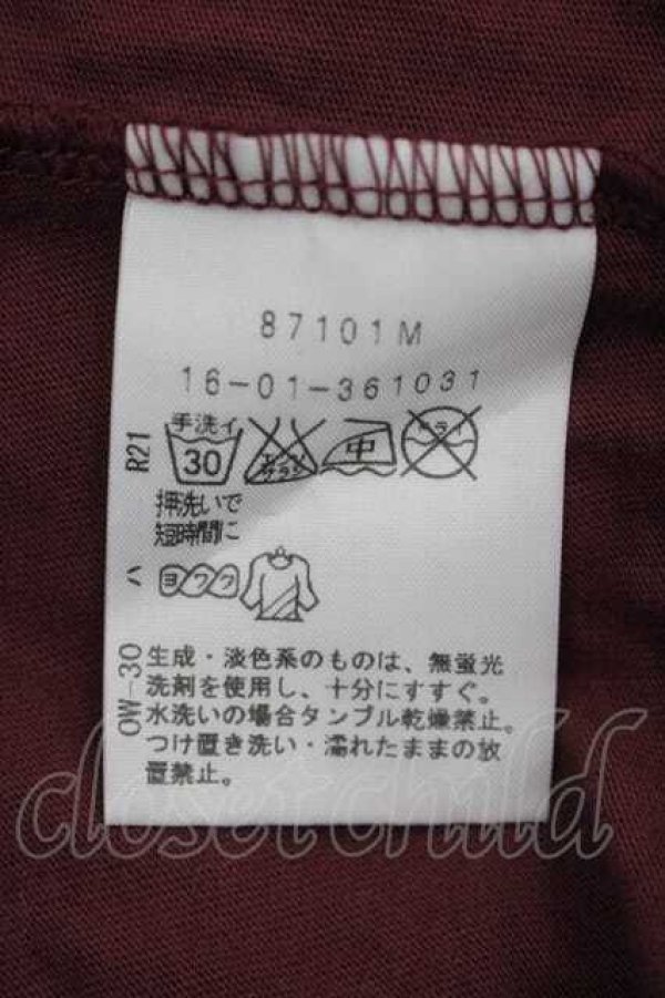 画像5: ヴィヴィアンウエストウッド 中古 / ウサギプリント半袖カットソー 3 ボルドー  I-26-04-22-045-to-HD-ZI (5)