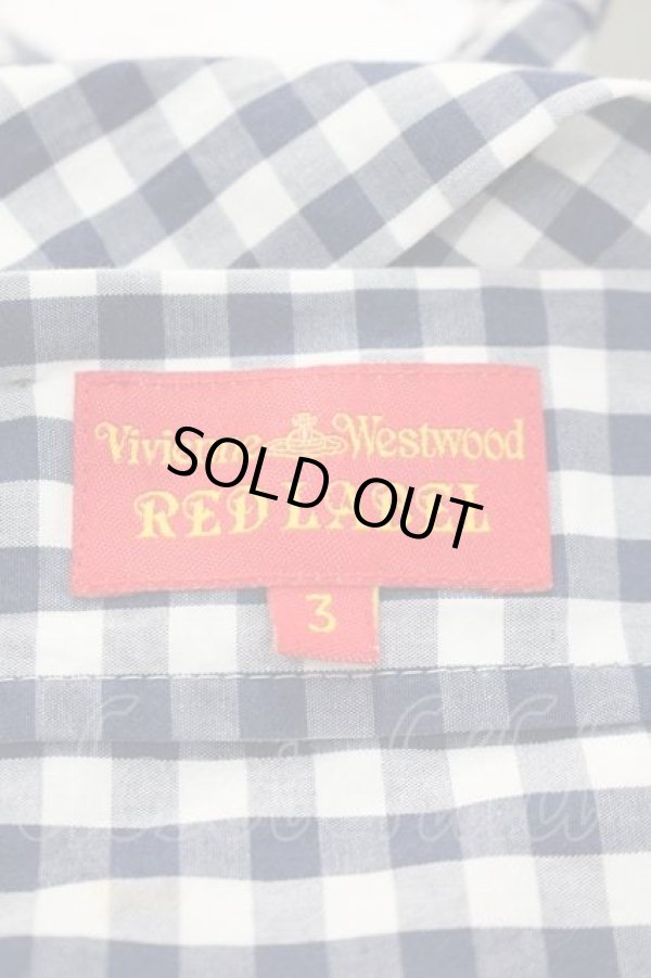 画像5: ヴィヴィアンウエストウッド 中古 / ギンガムチェック半袖シャツ 3 ネイビーＸ白チェック  I-26-04-22-005-bl-HD-ZI (5)