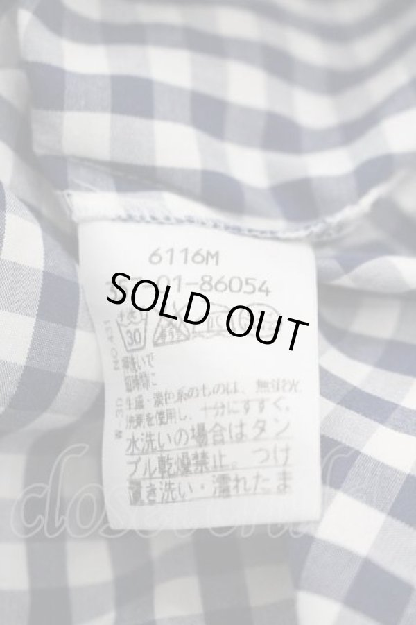 画像6: ヴィヴィアンウエストウッド 中古 / ギンガムチェック半袖シャツ 3 ネイビーＸ白チェック  I-26-04-22-005-bl-HD-ZI (6)