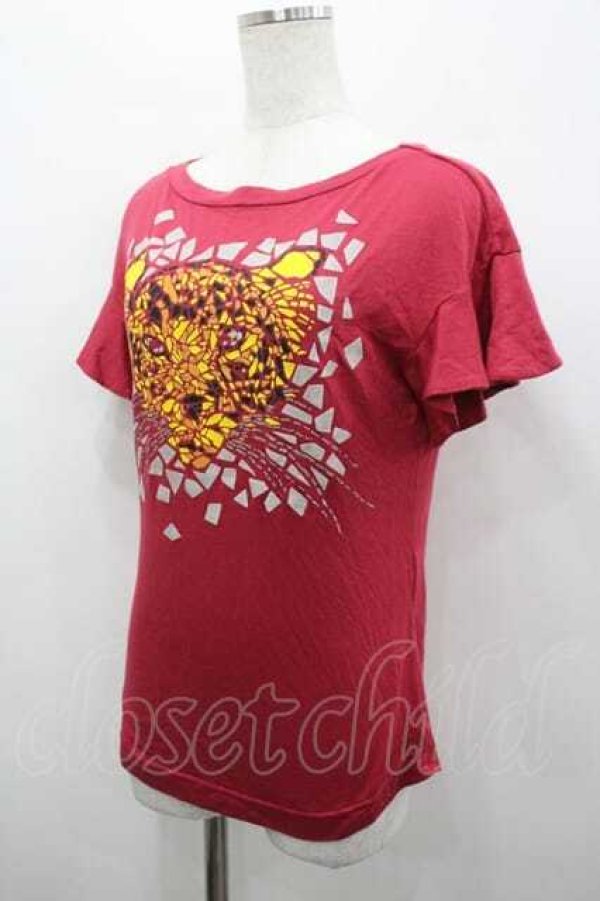 画像2: ヴィヴィアンウエストウッド 中古 / トラ柄半袖カットソー 3 赤  I-26-04-22-050-to-HD-ZI (2)