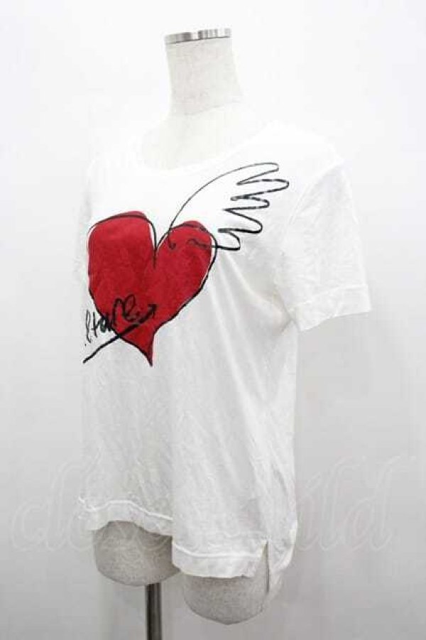 画像2: ヴィヴィアンウエストウッド 中古 / ハートTシャツ 3 白Ｘ赤  I-26-04-22-051-to-HD-ZI (2)