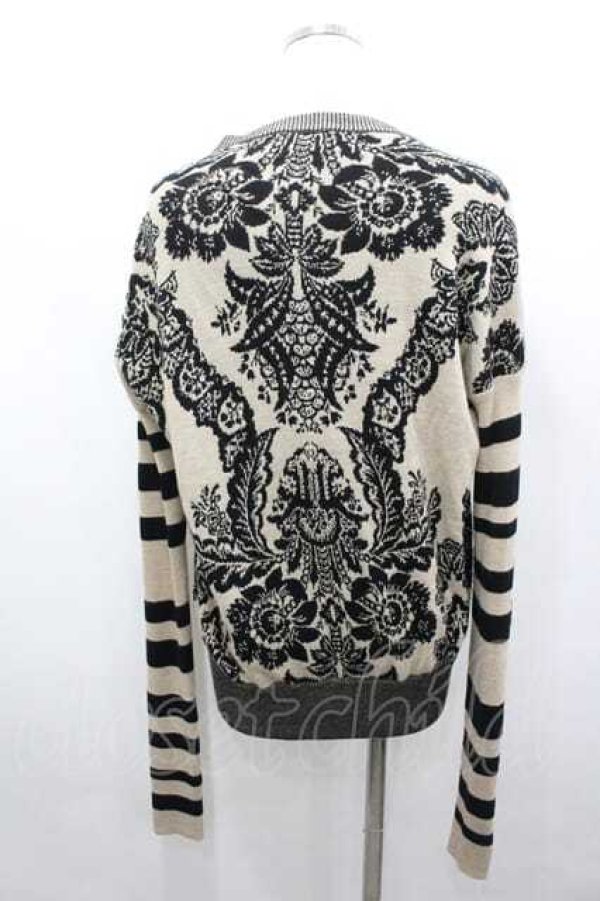 画像3: ヴィヴィアンウエストウッド 中古 / 花柄ニットカーデイガン 2 アイボリーＸ黒  I-26-04-22-055-to-HD-ZI (3)