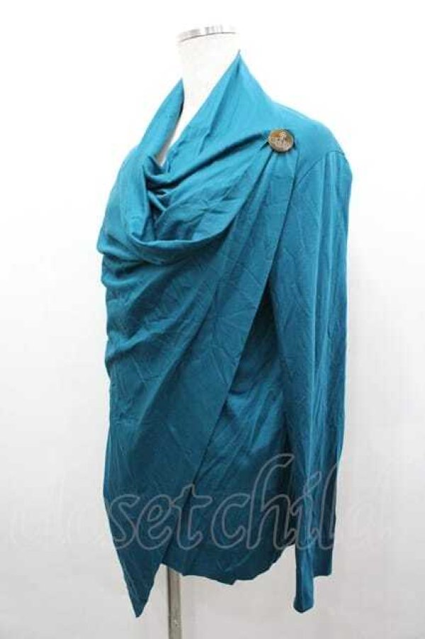 画像2: ヴィヴィアンウエストウッド 中古 / 変形カットカーディガン 2 青  I-26-04-22-056-to-HD-ZI (2)