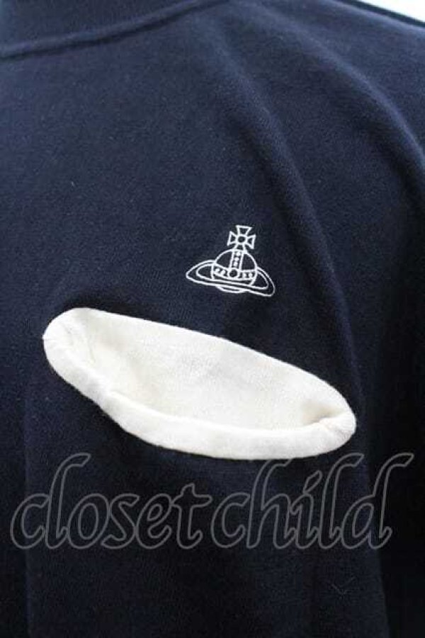 画像3: ヴィヴィアンウエストウッド MAN 中古 / “SLASH POCKET” ニットベスト F 黒Ｘ白  I-26-04-22-001-to-HD-ZI (3)