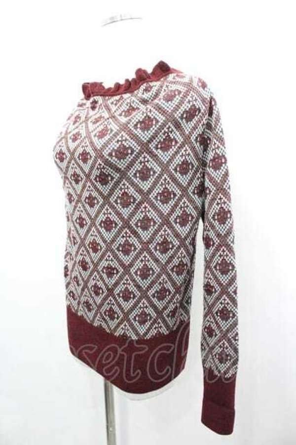 画像2: ヴィヴィアンウエストウッド 中古 / オーブラメニットトップス 3 ボルドーラメ  I-26-04-22-062-to-HD-ZI (2)