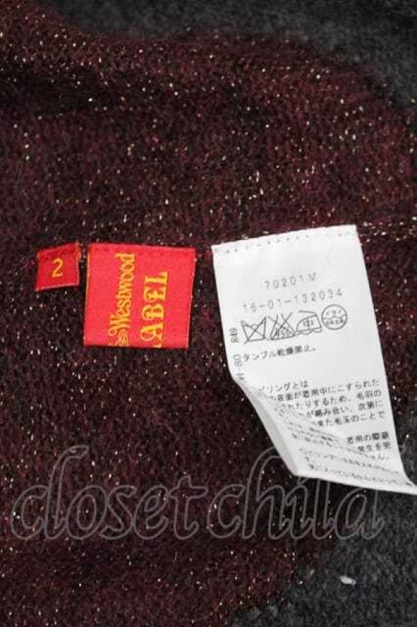 画像4: ヴィヴィアンウエストウッド 中古 / ラメスポット柄ニットトップス 2 グレーＸボルドー  I-26-04-22-063-to-HD-ZI (4)
