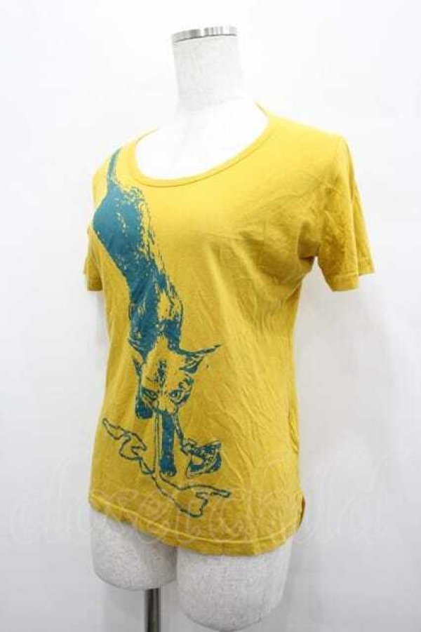 画像2: ヴィヴィアンウエストウッド 中古 / CAT Tシャツ 2 イエロー  I-26-04-22-066-to-HD-ZI (2)