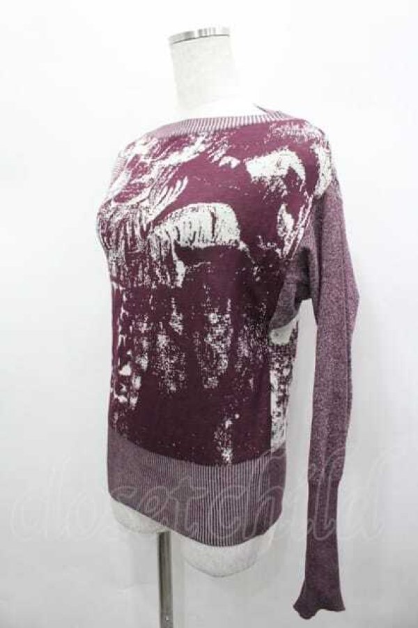 画像2: ヴィヴィアンウエストウッド 中古 / 袖切リ替エ総柄ニットトップス 2  I-26-04-22-067-to-HD-ZI (2)