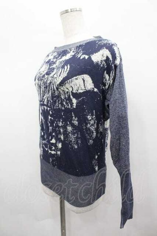 画像2: ヴィヴィアンウエストウッド 中古 / 袖切リ替エ総柄ニットトップス 2  I-26-04-22-068-to-HD-ZI (2)