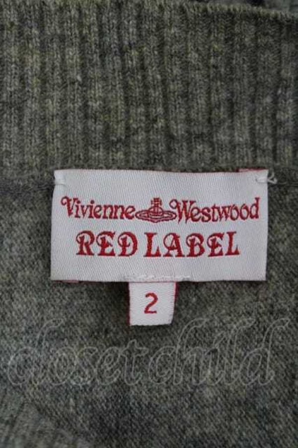 画像5: ヴィヴィアンウエストウッド 中古 / サイドストライプニットトップス 2 グレーＸボルドー  I-26-04-22-069-to-HD-ZI (5)
