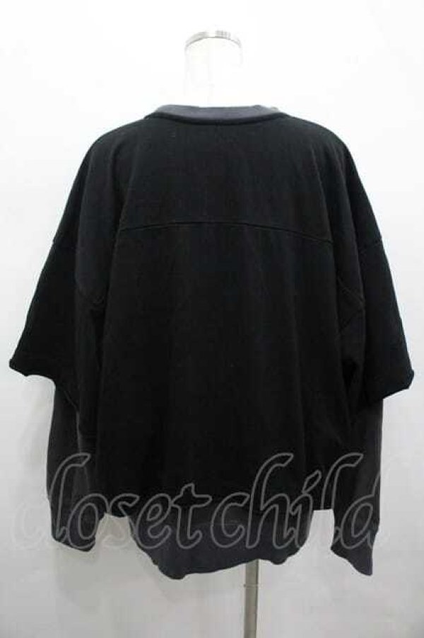 画像3: ヴィヴィアンウエストウッド 中古 / 3Dラインオーブ刺繍レイヤード裏毛トップ 00 黒Ｘグレー  I-26-04-22-072-to-HD-ZI (3)