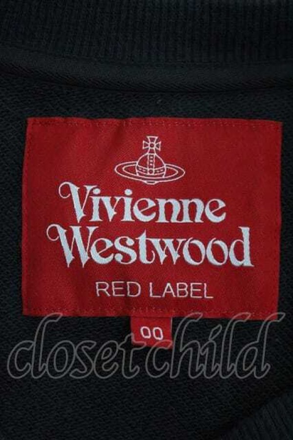 画像4: ヴィヴィアンウエストウッド 中古 / 3Dラインオーブ刺繍レイヤード裏毛トップ 00 黒Ｘグレー  I-26-04-22-072-to-HD-ZI (4)