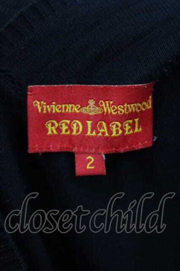 画像4: ヴィヴィアンウエストウッド 中古 / 単色オーブ刺繍タイデザインニットカーディガン 2 黒  I-26-04-22-073-to-HD-ZI (4)