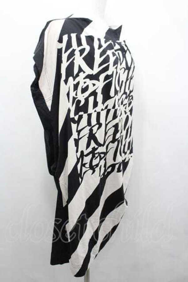 画像3: ヴィヴィアンウエストウッド 中古 / ナナメオーブライン半袖カットワンピース 2 黒Ｘアイボリー  I-26-04-22-079-op-HD-ZI (3)