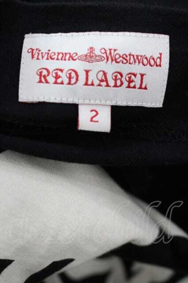 画像4: ヴィヴィアンウエストウッド 中古 / ナナメオーブライン半袖カットワンピース 2 黒Ｘアイボリー  I-26-04-22-079-op-HD-ZI (4)