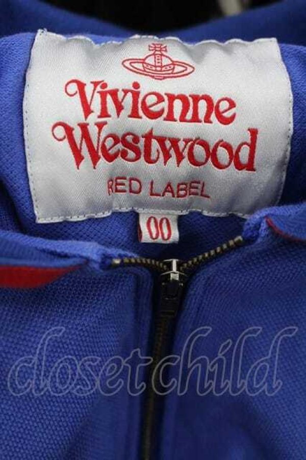 画像4: ヴィヴィアンウエストウッド 中古 / オーガニックカノコハーフジップポロワンピース 00 青Ｘ赤  I-26-04-22-081-op-HD-ZI (4)