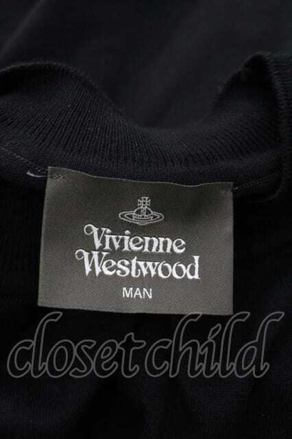 画像4: ヴィヴィアンウエストウッド MAN 中古 / “SLASH POCKET” ニットベスト F 黒Ｘ白  I-26-04-22-001-to-HD-ZI (4)