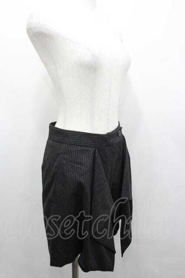 画像3: ANGLOMANIA 中古 / ストライプ変形ショートパンツ  黒Ｘ白  I-26-04-22-084-pa-HD-ZI (3)