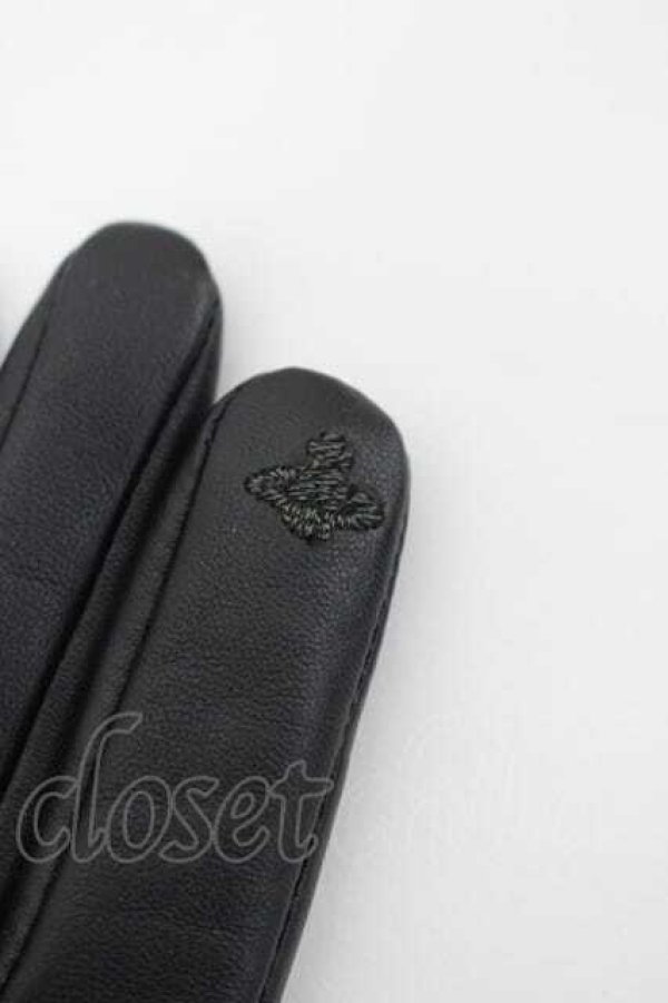 画像4: ヴィヴィアンウエストウッド 中古 / オーブ型押シハートレザーグローブ  黒Ｘグレー  I-26-04-22-094-gd-HD-ZI (4)