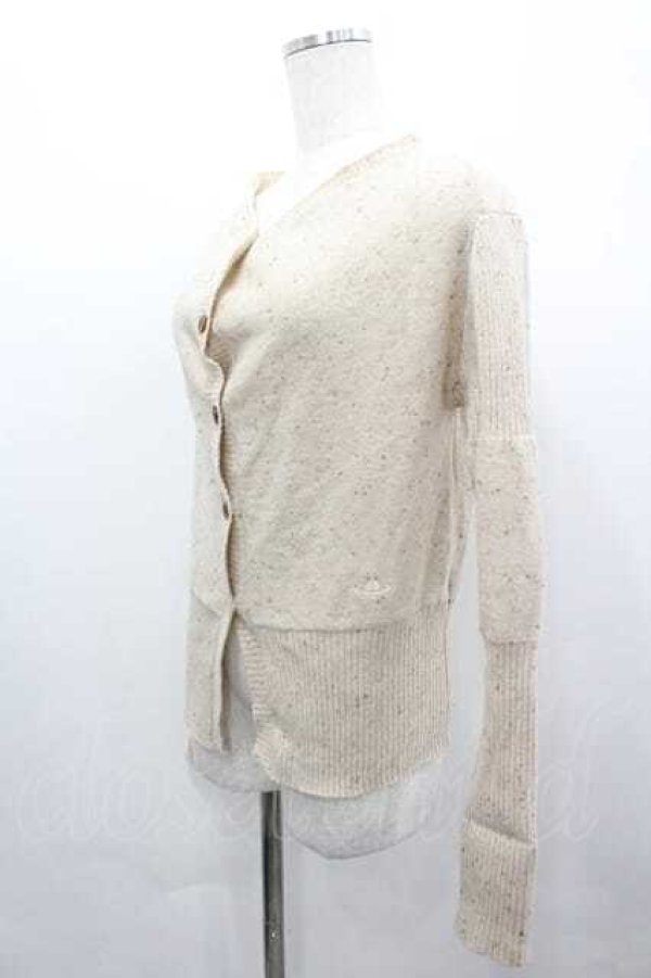 画像2: ヴィヴィアンウエストウッド 中古 / 裾単色オーブ刺繍ニットカーディガン 2 アイボリー  I-26-04-22-013-to-HD-ZI (2)