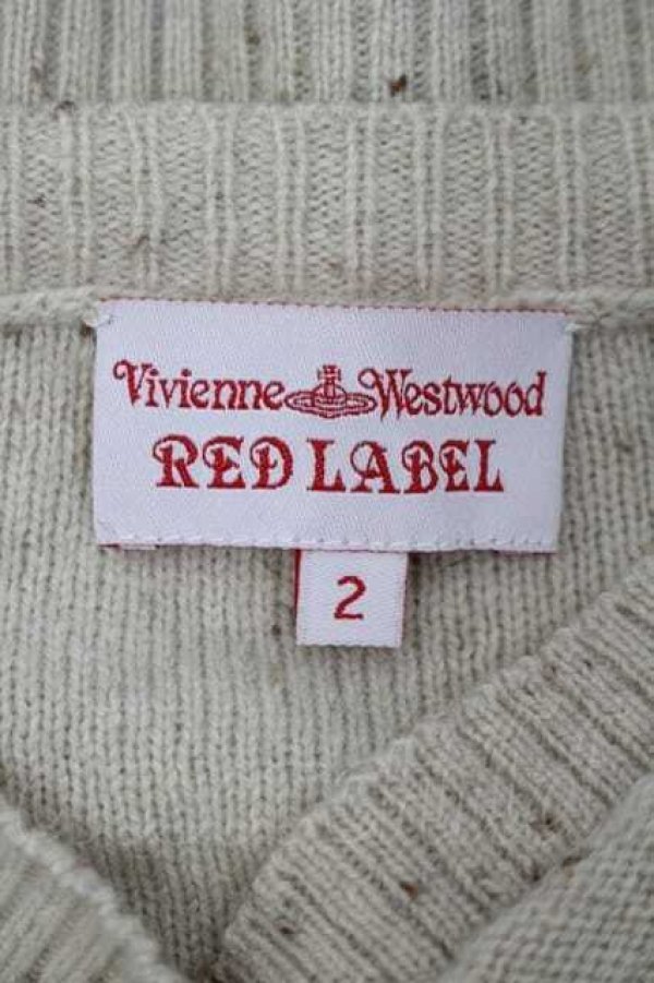 画像4: ヴィヴィアンウエストウッド 中古 / 裾単色オーブ刺繍ニットカーディガン 2 アイボリー  I-26-04-22-013-to-HD-ZI (4)