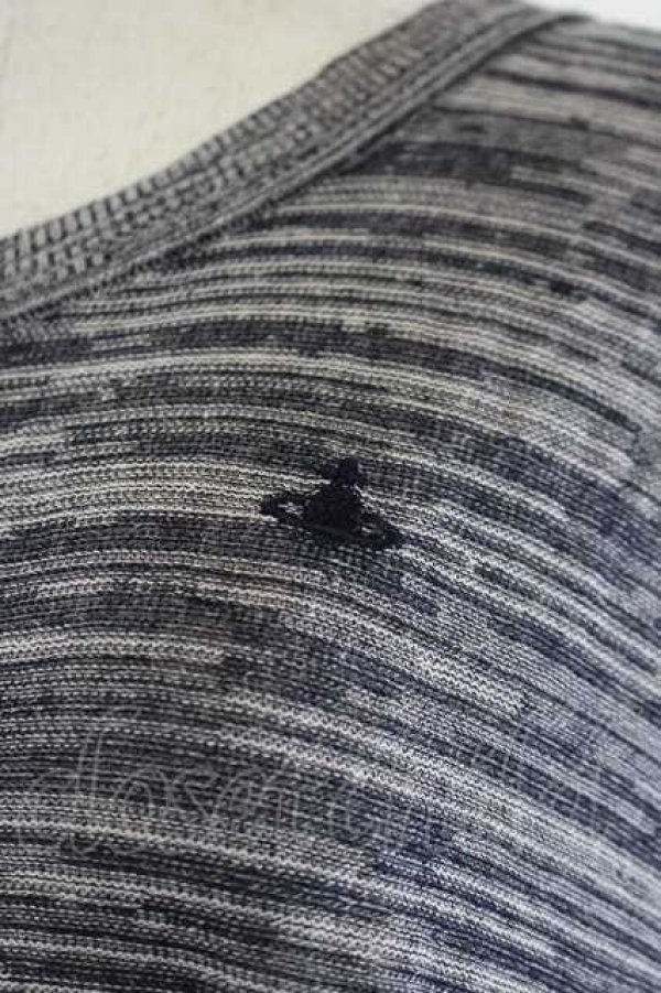 画像3: ヴィヴィアンウエストウッド 中古 / 単色オーブ刺繍総柄ニット 2 ベージュＸ黒Ｘ青  I-26-05-20-021-to-HD-ZI (3)