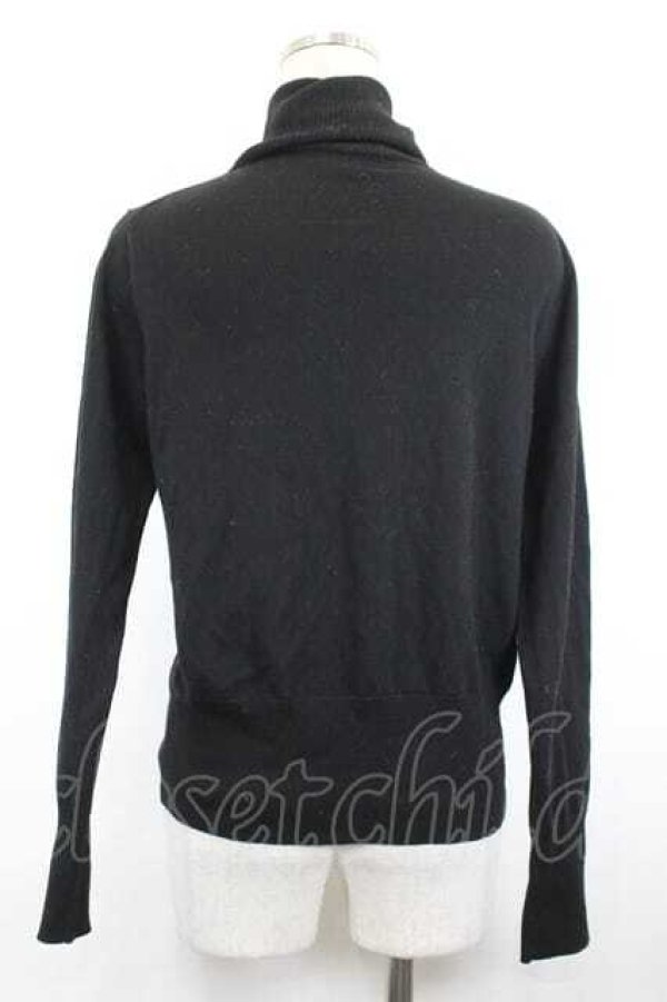 画像2: ヴィヴィアンウエストウッド 中古 / 単色オーブ刺繍ハイネックニットトップス 3 黒Ｘ赤  I-26-05-20-022-to-HD-ZI (2)