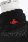 画像3: ヴィヴィアンウエストウッド 中古 / 単色オーブ刺繍ハイネックニットトップス 3 黒Ｘ赤  I-26-05-20-022-to-HD-ZI (3)
