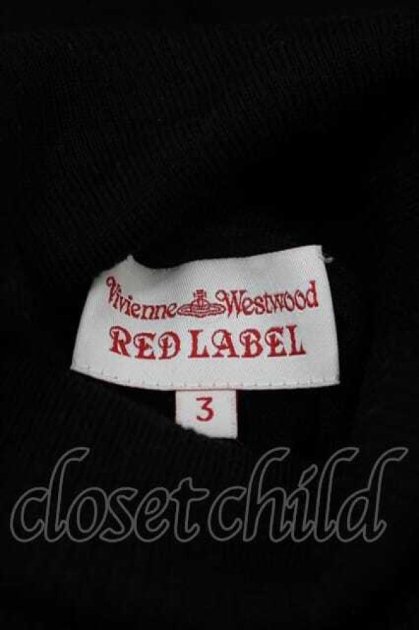 画像4: ヴィヴィアンウエストウッド 中古 / 単色オーブ刺繍ハイネックニットトップス 3 黒Ｘ赤  I-26-05-20-022-to-HD-ZI (4)