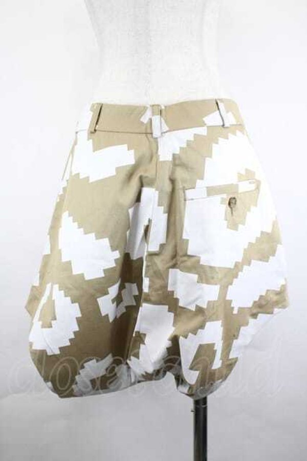画像2: ANGLOMANIA 中古 / ドット風プリントショートパンツ 38 ブラウンＸ白  I-26-05-20-057-pa-HD-ZI (2)