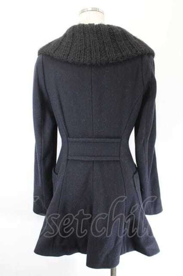 画像2: ANGLOMANIA 中古 / ニットカラーコート 40 黒  I-26-05-28-004-co-HD-ZI (2)