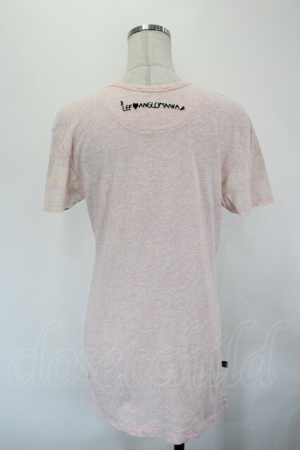 画像2: ANGLOMAINA×Lee 中古 / スカルボーダーカットソー M ピンクＸ白  I-26-06-24-028-ts-HD-ZI (2)