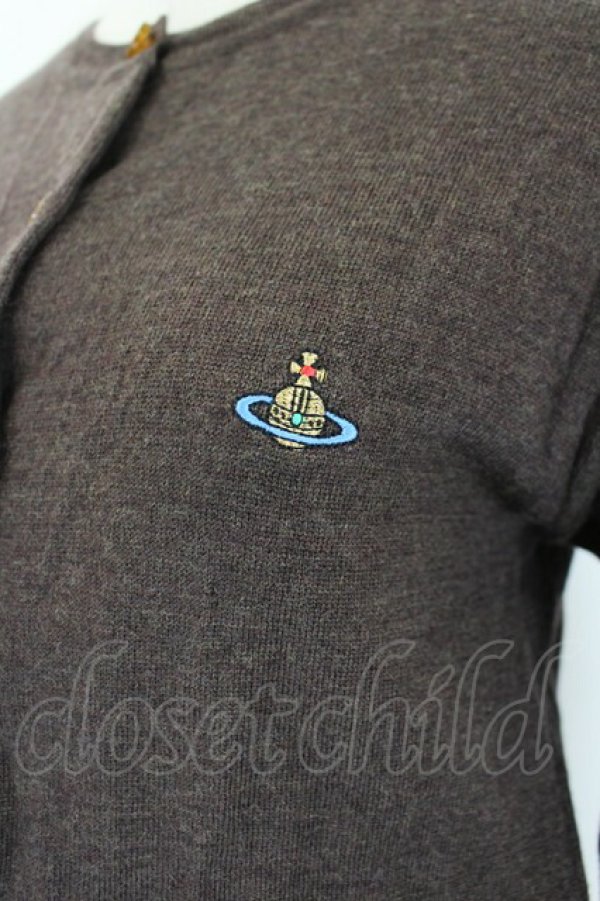 画像3: ヴィヴィアンウエストウッド 中古 / カラーオーブ刺繍ニットカーディガン  グレー  I-26-06-24-033-to-HD-ZI (3)