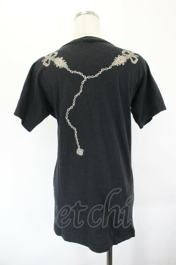 画像2: ヴィヴィアンウエストウッド 中古 / 騙シ絵ネックレスTシャツ 2 黒  I-26-06-24-037-to-HD-ZI (2)