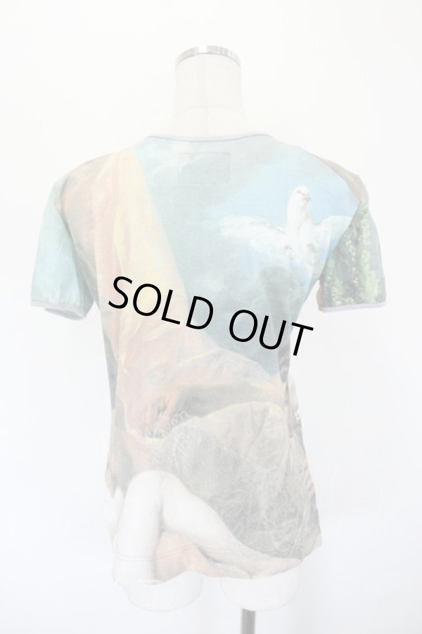 画像2: ANGLOMANIA 中古 / MARS&VENUS Tシャツ M ブラウンＸ白  I-26-06-24-041-to-HD-ZI (2)