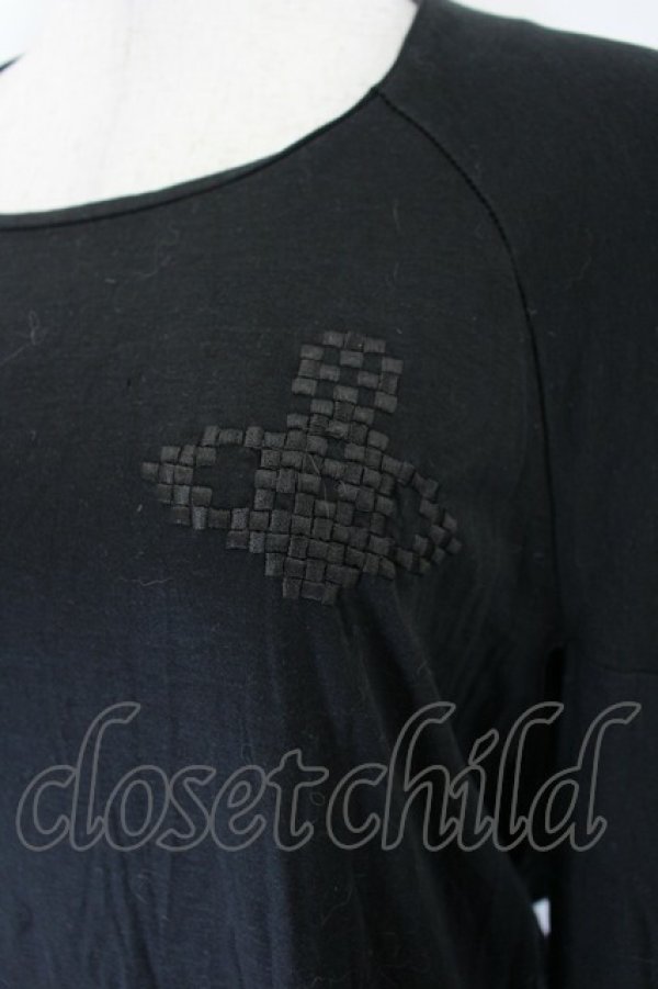 画像3: ヴィヴィアンウエストウッド 中古 / ブロックオーブ刺繍半袖カットワンピース 2 黒  I-26-06-24-052-op-HD-ZI (3)