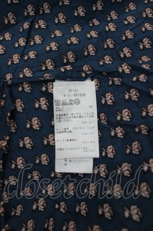 画像4: ANGLOMANIA 中古 / 小花柄カーデ風ワンピース 40 青  I-26-06-24-064-op-HD-ZI (4)