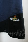 画像3: ヴィヴィアンウエストウッド 中古 / 裾カラーオーブ刺繍ナナメボーダーノースリーブワンピース UK10 黒  I-26-06-24-065-op-HD-ZI (3)