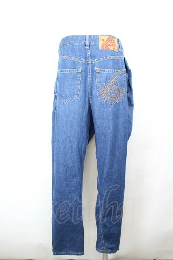 画像2: ANGLOMANIA 中古 / オーブボタンデニムパンツ S 青デニム  I-26-06-24-081-pa-HD-ZI (2)